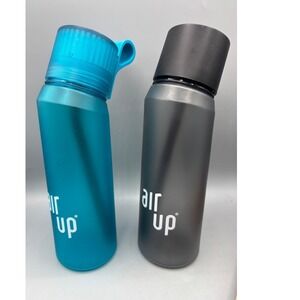 Air Up 2 Water Bottles Blue Gray Reusable Drinking Hydration - NO PODS